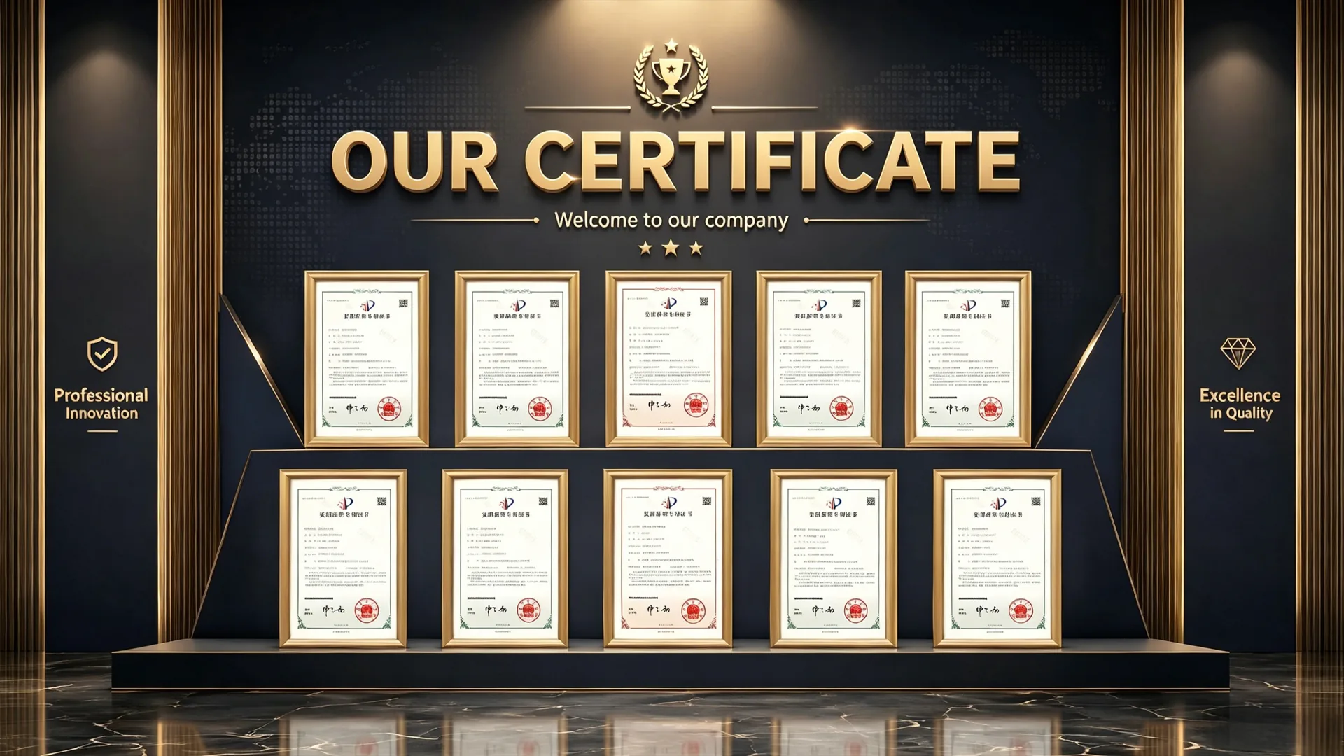 TRELFEY go-kart, certificate wall display